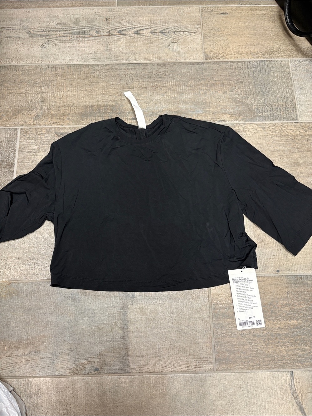 lululemon athletica Black Cropped Short-Sleeve Top